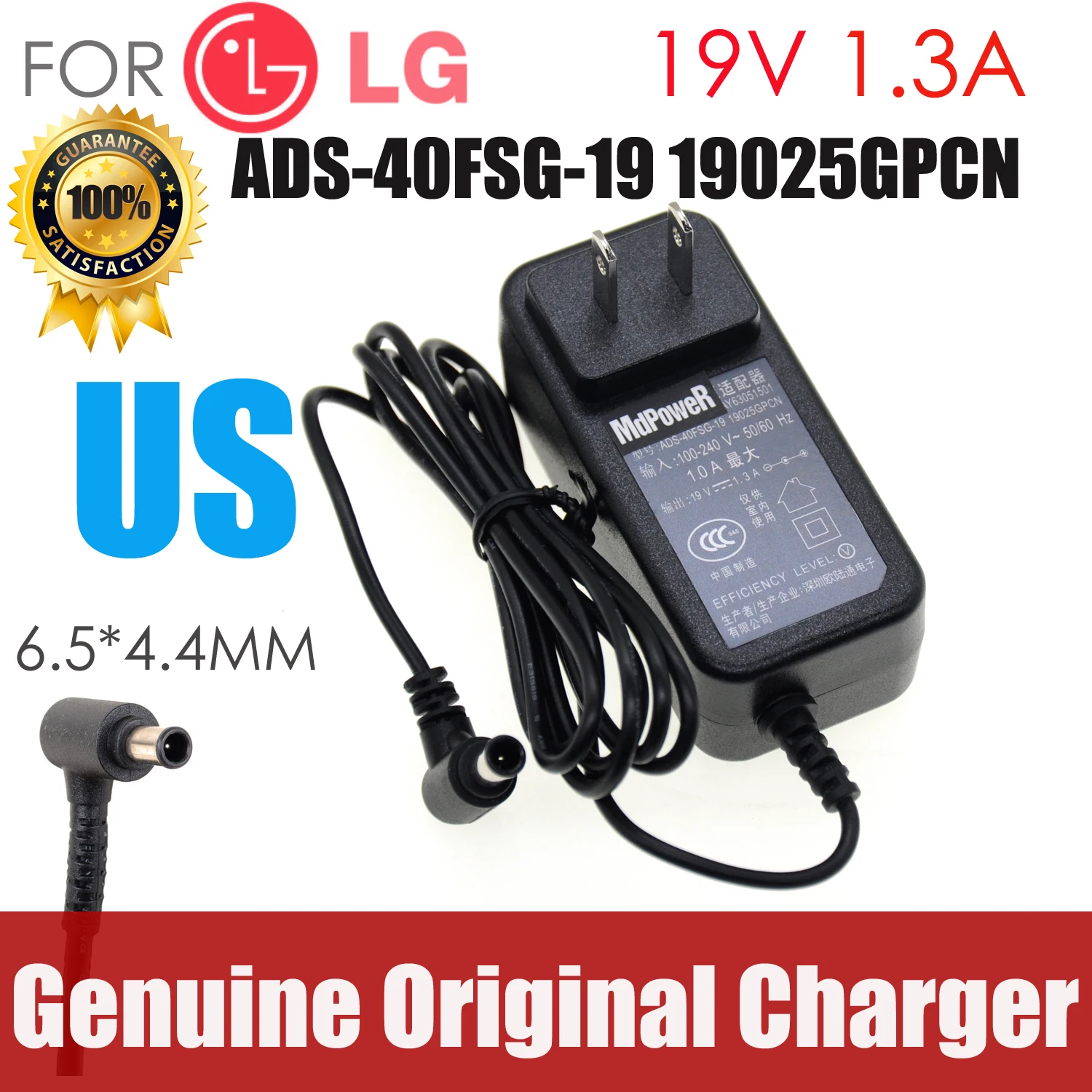 new Original FOR LG 19V 1.3A ADS-40FSG-19 US plug AC adapter Power supply Charger cord
new Original FOR LG 19V 1.3A ADS-40FSG-19 US plug AC adapter Power supply Charger cord
