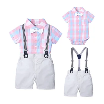 Fashion Baby Girl Clothes Sets Summer Baby Boy Clothes Sets Cotton Short Sleeve Plaid Tops+Bib Shorts Newborn Girl Cothing
Fashion Baby Girl Clothes Sets Summer Baby Boy Clothes Sets Cotton Short Sleeve Plaid Tops+Bib Shorts Newborn Girl Cothing