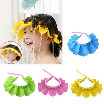 Baby Silicone Shampoo Shower Bathing Cap Adjustable Infants Protection Visor Cap G99C