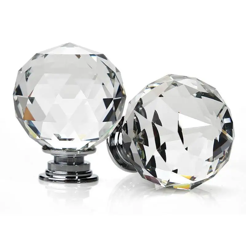 crystal door knob 4pcs transparent glass clear cabinet drawer