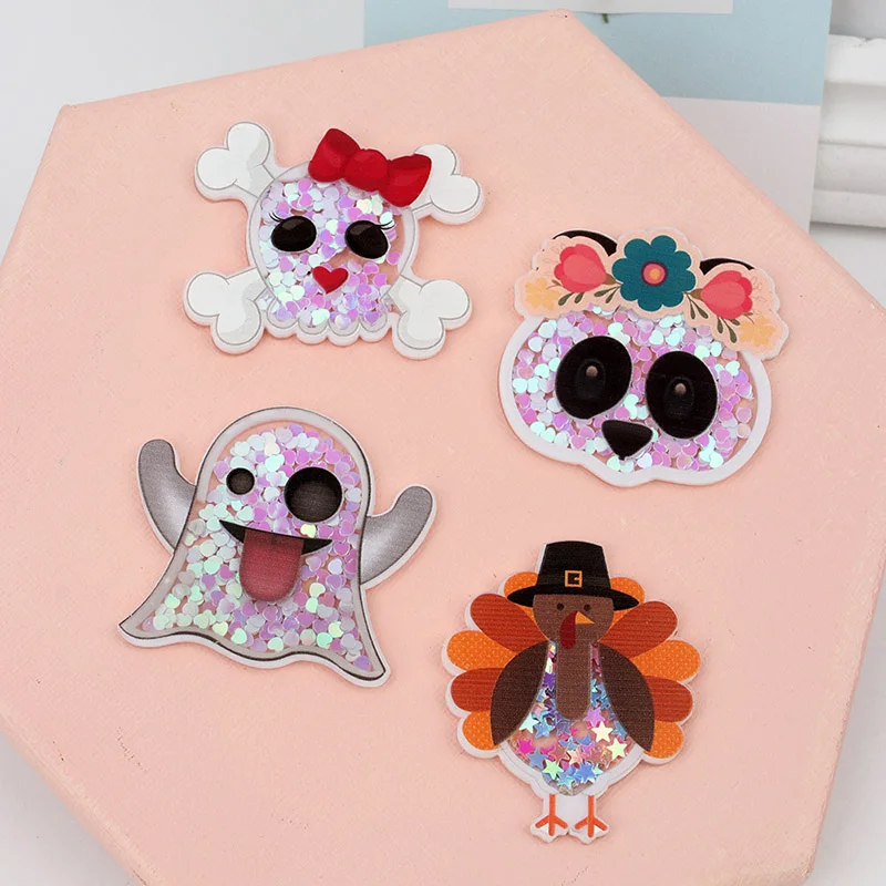JOJO BOWS 4pcs Acrylic Quicksand Shakers Accessories Ghost Skull Flat Back Stickers Phone Case Decoration DIY Hair Bows Craft
JOJO BOWS 4pcs Acrylic Quicksand Shakers Accessories Ghost Skull Flat Back Stickers Phone Case Decoration DIY Hair Bows Craft