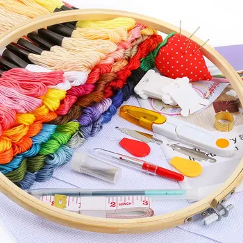 Economical 100 Skeins Threads Embroidery Beginners Kit for Cross Stich DIY Pattern Bamboo Embroidery Hoops ds99
Economical 100 Skeins Threads Embroidery Beginners Kit for Cross Stich DIY Pattern Bamboo Embroidery Hoops ds99