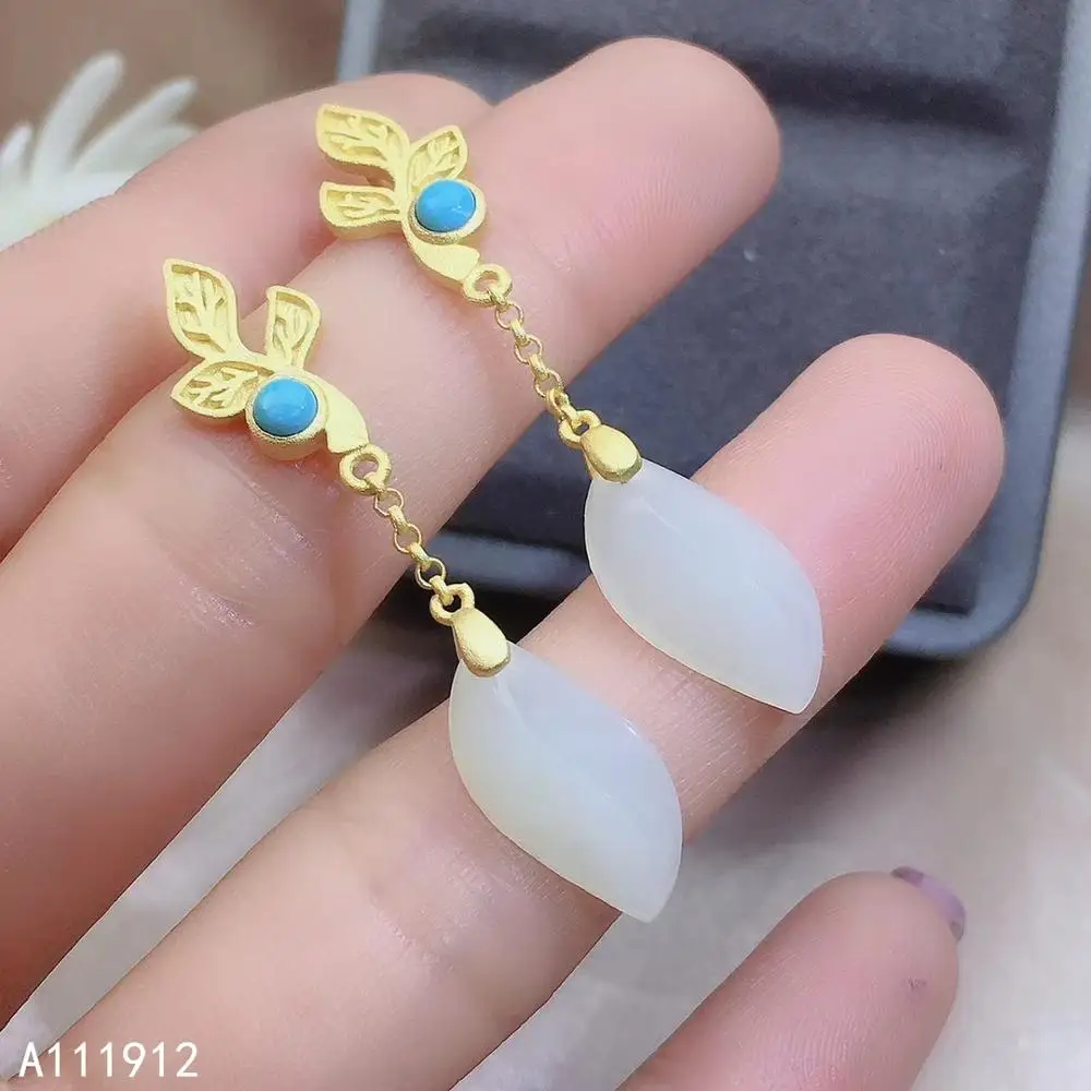 KJJEAXCMY fine jewelry natural White Jade 925 sterling silver women earrings support test classic
KJJEAXCMY fine jewelry natural White Jade 925 sterling silver women earrings support test classic