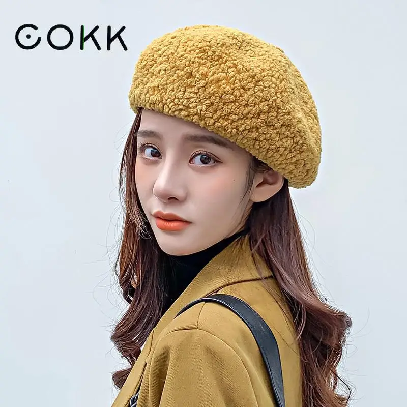 COKK Hat Women Winter Beret Femme Cashmere Flat Solid Color Retro Painter Cap Chapeau Femme Gorras Thick Warm New 
COKK Hat Women Winter Beret Femme Cashmere Flat Solid Color Retro Painter Cap Chapeau Femme Gorras Thick Warm New