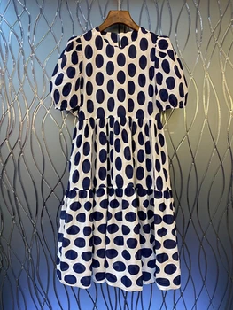 2020 Spring and Summer New Women's round Neck Circle Dot Prints Pattern Decorative Bubble Short-Sleeve Dress 605
2020 Spring and Summer New Women's round Neck Circle Dot Prints Pattern Decorative Bubble Short-Sleeve Dress 605