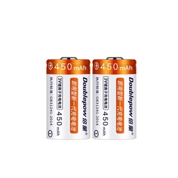 2pcs/lot CR123A 3V rechargeable battery 16340 450mAh lithium battery lithium iron phosphate rechargeable battery
2pcs/lot CR123A 3V rechargeable battery 16340 450mAh lithium battery lithium iron phosphate rechargeable battery