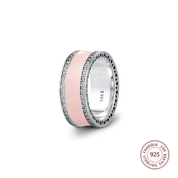 Hearts Round Wedding Ring 925 Sterling Silver Soft Pink Enamel & Clear CZ Rings for Women Europe Jewelry Accessories 
Hearts Round Wedding Ring 925 Sterling Silver Soft Pink Enamel & Clear CZ Rings for Women Europe Jewelry Accessories