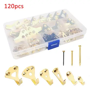 120Pcs Durable Metal Strengthen Wall Mounted Hook For Heavy Duty Painting Hanger Picture Photo Frame Home Decor Frame Accessory
120Pcs Durable Metal Strengthen Wall Mounted Hook For Heavy Duty Painting Hanger Picture Photo Frame Home Decor Frame Accessory