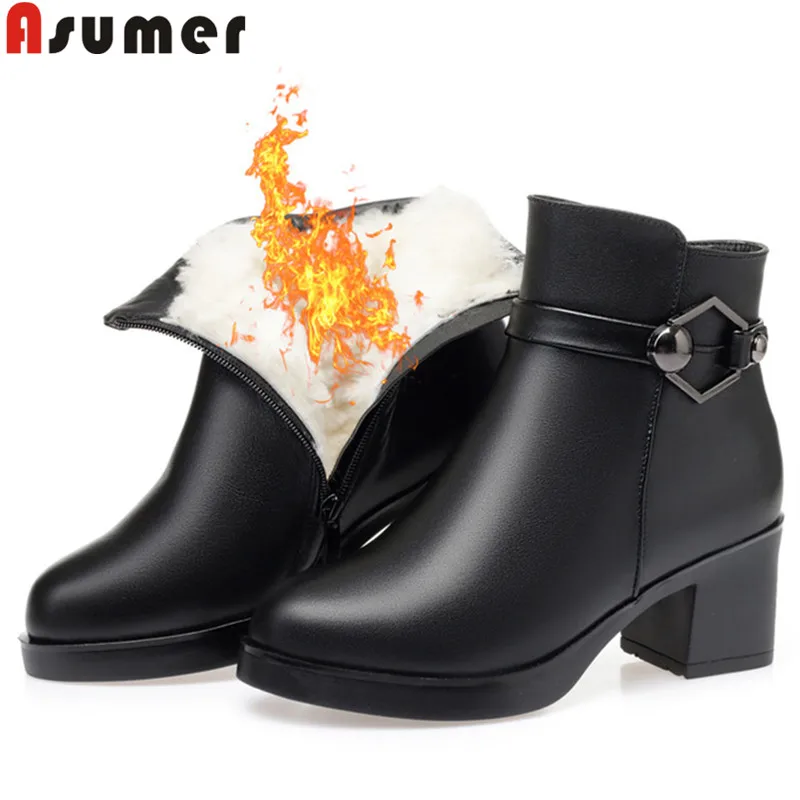 ASUMER big size 35-43 fashion winter ankle boots for women round toe zip keep warm boots prom sheep wool ladies snow boots 2020
ASUMER big size 35-43 fashion winter ankle boots for women round toe zip keep warm boots prom sheep wool ladies snow boots 2020