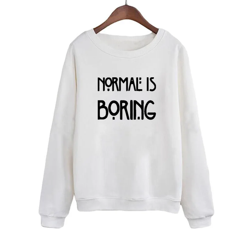 Women O-neck Hoodies Harajuku Style Casual Female Tracksuit Sudaderas Mujer NORMAL IS BORING Funny Letters Sweatshirt
Women O-neck Hoodies Harajuku Style Casual Female Tracksuit Sudaderas Mujer NORMAL IS BORING Funny Letters Sweatshirt