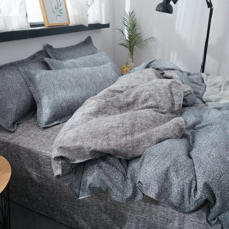 Four-Piece Bedding Set Deep Solid Color Men's Linen Quilt Fashion Student Dormitory Single Three-Piece Set
Four-Piece Bedding Set Deep Solid Color Men's Linen Quilt Fashion Student Dormitory Single Three-Piece Set
