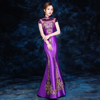 Cheongsam Evening Dress Fish Tail Embroidery Sequins Host Model Show Thin Team Performance Clothing Stage Winter
Cheongsam Evening Dress Fish Tail Embroidery Sequins Host Model Show Thin Team Performance Clothing Stage Winter