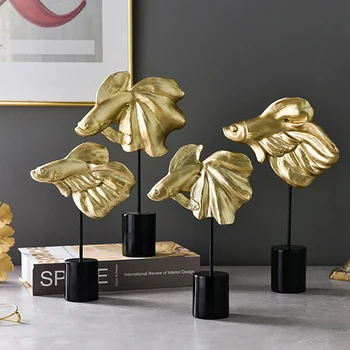 Nordic Resin Golden Goldfish Crafts Ornaments Luxury Home Bedroom Entrance Office Furnishings Modern Home Decoration Accessories 
Nordic Resin Golden Goldfish Crafts Ornaments Luxury Home Bedroom Entrance Office Furnishings Modern Home Decoration Accessories