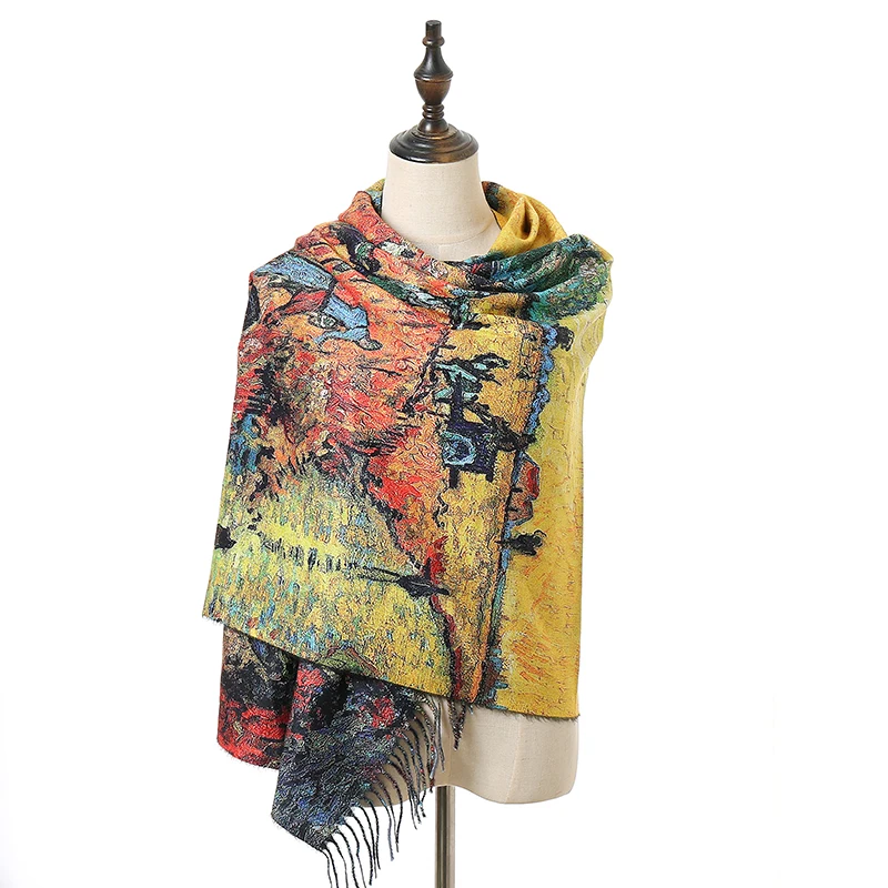 2020 роскошный брендовый женский зимний кашемировый шарф шаль цифровая окрашенная