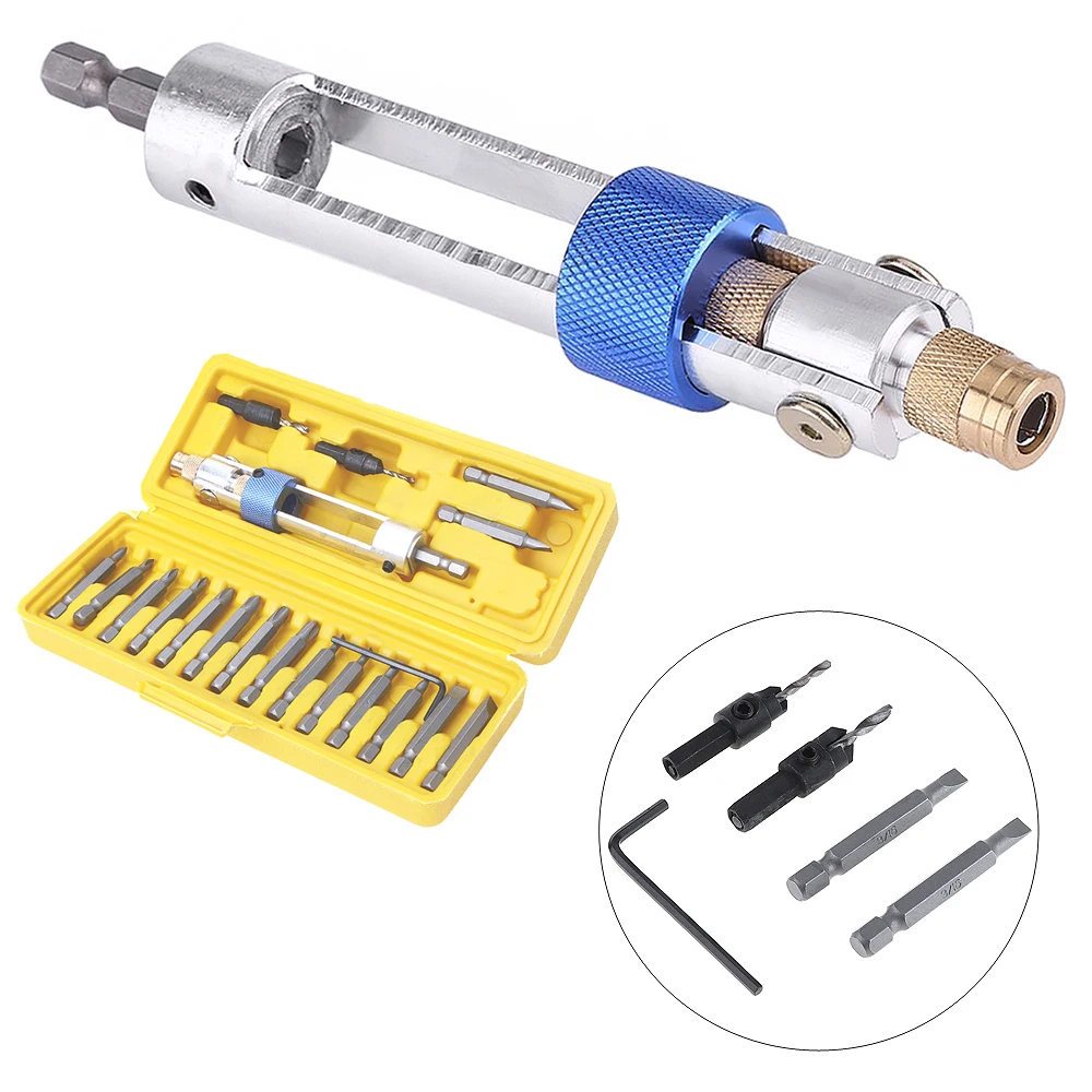 

20pcs/set Multi-functional High-speed Steel Double Use Hand Screwdriver Head Countersunk Head Drill With Storage Box