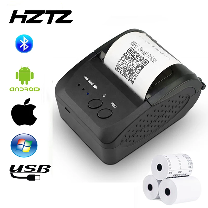 Портативный Bluetooth термопринтер Мини Pos чековый принтер для фотокарманной машины