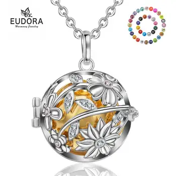 EUDORA 18 mm CZ Flower Chrysanthemum Design Cage Harmony Ball Pendant Necklace with Chime Sound Harmony Bola Pregnancy Ball K262
EUDORA 18 mm CZ Flower Chrysanthemum Design Cage Harmony Ball Pendant Necklace with Chime Sound Harmony Bola Pregnancy Ball K262