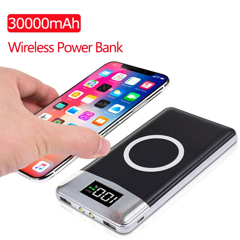 30000mAh Qi Wireless Charger Power Bank External Battery Wireless Charging Powerbank For IPhone11 X Samsung Huawei Xiaomi
30000mAh Qi Wireless Charger Power Bank External Battery Wireless Charging Powerbank For IPhone11 X Samsung Huawei Xiaomi