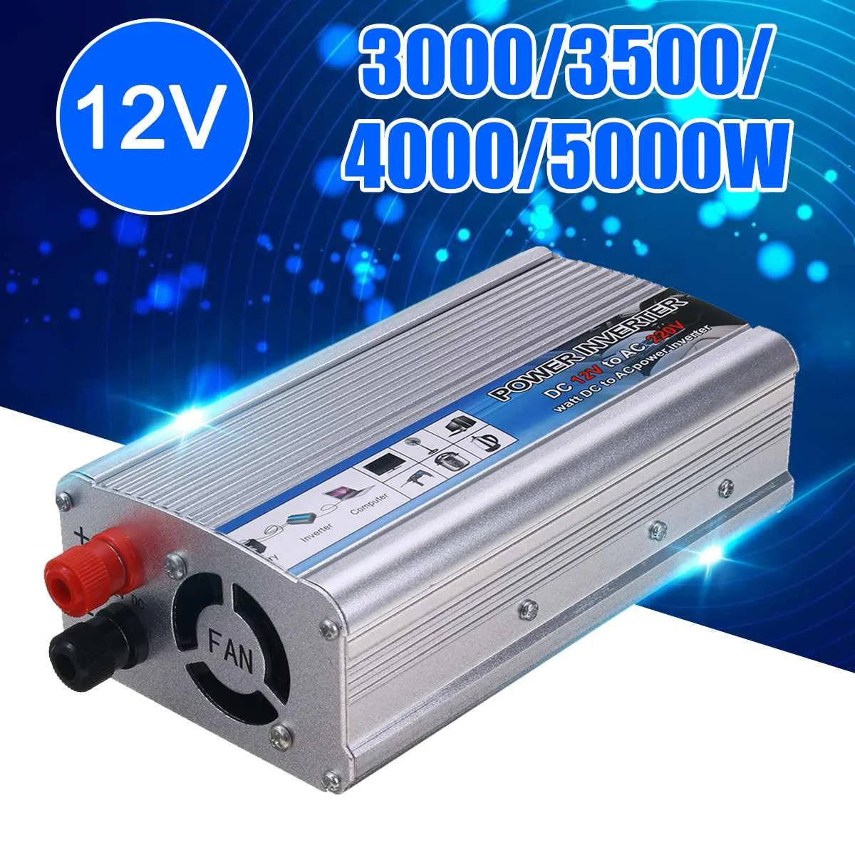 New 5000W-3000 Watt Solar Power Inverter DC 12V to AC 220V USB Modified Sine Wave Converter Car Power Inverter Charger Adapter
New 5000W-3000 Watt Solar Power Inverter DC 12V to AC 220V USB Modified Sine Wave Converter Car Power Inverter Charger Adapter