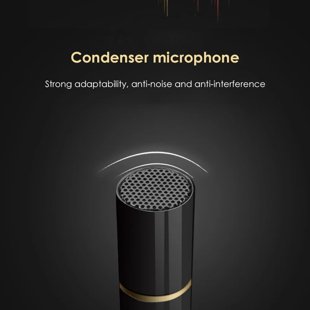 Cylinder - 3.5mm Adjustable Studio Audio Recording Microphone PC Desktop Computer Mic
