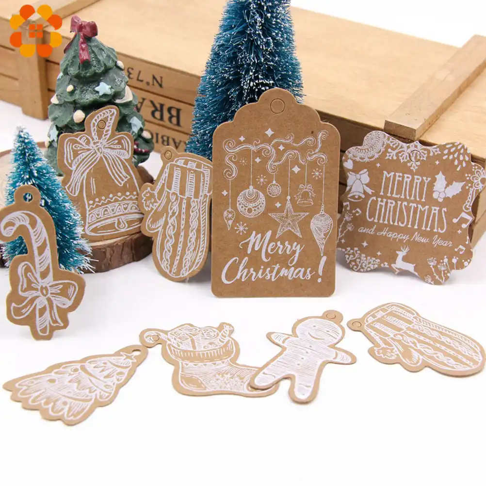 christmas kraft paper tags diy crafts hang tag with rope gift