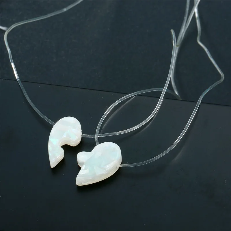 Mermaid Tear Necklaces Water Drop Crystal Choker Necklaces Transparent Fishing Line Invisible Chain Necklaces Collier Wholesale (2)