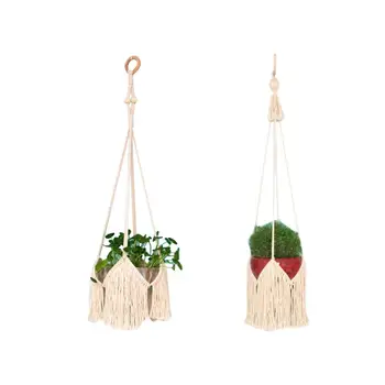 Hand-Knitted Plant Hanging Basket Flower Pot Cotton Hanging Rope Braided Flowerpot Net Pocket Gardening Green Wall Hanging
Hand-Knitted Plant Hanging Basket Flower Pot Cotton Hanging Rope Braided Flowerpot Net Pocket Gardening Green Wall Hanging