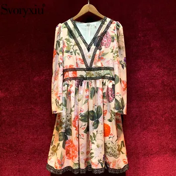 Svoryxiu 2020 Runway Spring Summer Elegant Flower Print Lace Dress Women's Long Sleeve High Waist V-Neck Sexy Party Dresses
Svoryxiu 2020 Runway Spring Summer Elegant Flower Print Lace Dress Women's Long Sleeve High Waist V-Neck Sexy Party Dresses