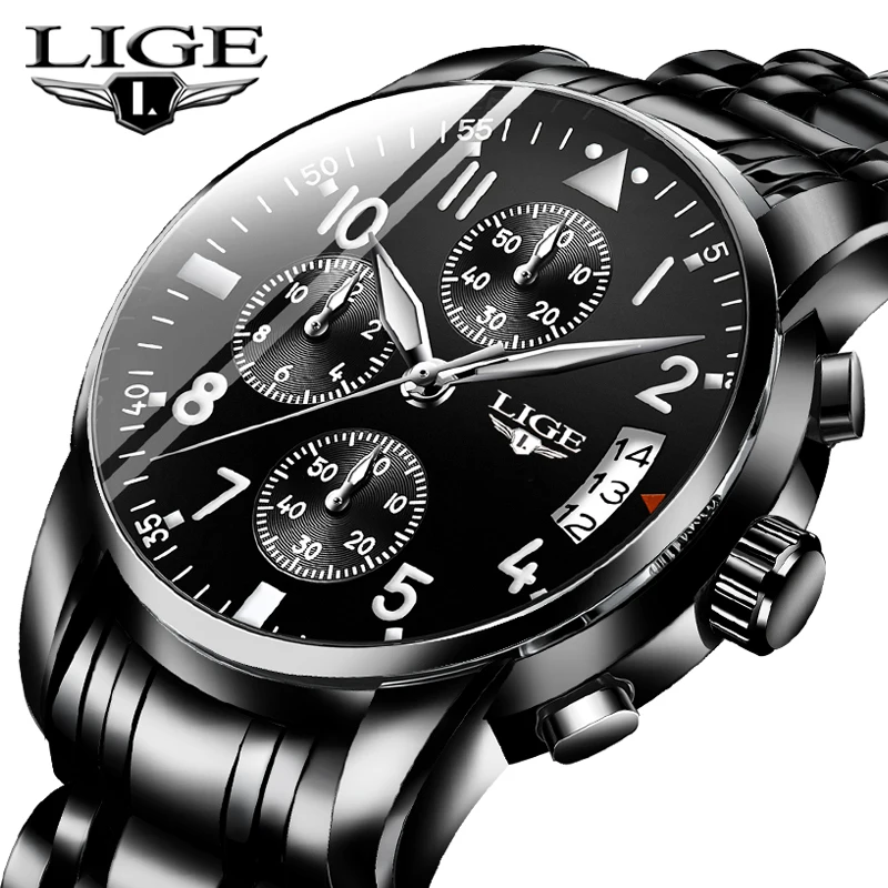 LIGE Mens Watches Top Brand Luxury Fashion Business Quartz Watch Men Sport All Steel Waterproof Black Clock erkek kol saati+Box
LIGE Mens Watches Top Brand Luxury Fashion Business Quartz Watch Men Sport All Steel Waterproof Black Clock erkek kol saati+Box