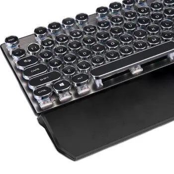 Basaltech Mechanical Gaming Keyboard with LED Backlit, 104-Key Typewriter-Style Retro Steampunk Round Keycaps Wired USB, Black
Basaltech Mechanical Gaming Keyboard with LED Backlit, 104-Key Typewriter-Style Retro Steampunk Round Keycaps Wired USB, Black