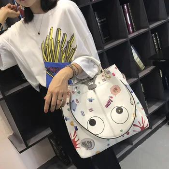 2019 new graffiti trend Handbags large capacity personalized fashion cartoon shoulder bag high quality Pu leather women bags
2019 new graffiti trend Handbags large capacity personalized fashion cartoon shoulder bag high quality Pu leather women bags