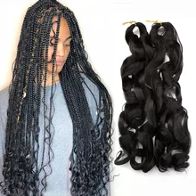 

Synthetic Hair Spiral Curls Loose Wave Crochet Braids Hair Pre Stretched Braiding Hair For Women Ombre Black Brown Blonde 22inch