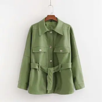 2020 Spring Women's New Lapel Long-Sleeve Buttoned Pockets with Belted Lace-Up PU Short Leather Jacket
2020 Spring Women's New Lapel Long-Sleeve Buttoned Pockets with Belted Lace-Up PU Short Leather Jacket
