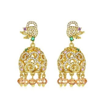 Multicolor Indian Bell Drop Earrings for Women Bridals Shiny AAA Cubic Zircon Delicated Tassel Big Fashion Jewelry Gift
Multicolor Indian Bell Drop Earrings for Women Bridals Shiny AAA Cubic Zircon Delicated Tassel Big Fashion Jewelry Gift