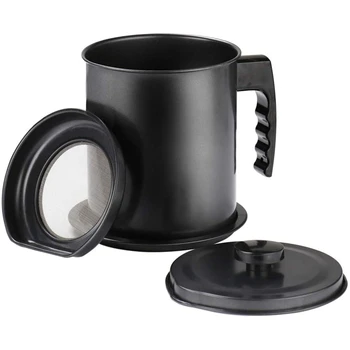 Grease Container Bacon Oil Storage with Fine Mesh Strainer- 1.3L Black Kitchen Can for Used Cooking Oil, Fat, Frying Oil
Grease Container Bacon Oil Storage with Fine Mesh Strainer- 1.3L Black Kitchen Can for Used Cooking Oil, Fat, Frying Oil