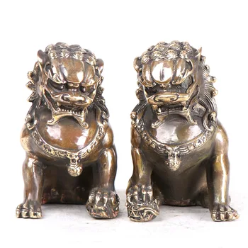 A pair of pure copper lion ornaments Lucky Feng Shui ornaments crafts brass lion figurines home office decoration ornaments
A pair of pure copper lion ornaments Lucky Feng Shui ornaments crafts brass lion figurines home office decoration ornaments