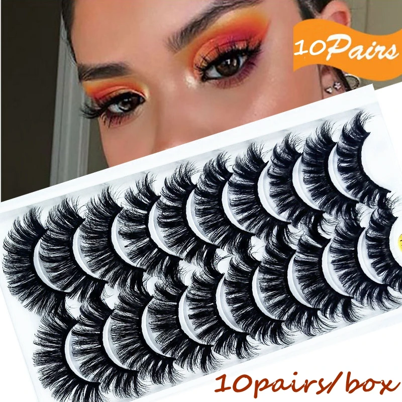 

HBZGTLAD 10 pairs natural false eyelashes fake lashes long makeup 3d mink eyelashes eyelash extension mink eyelashes for beauty