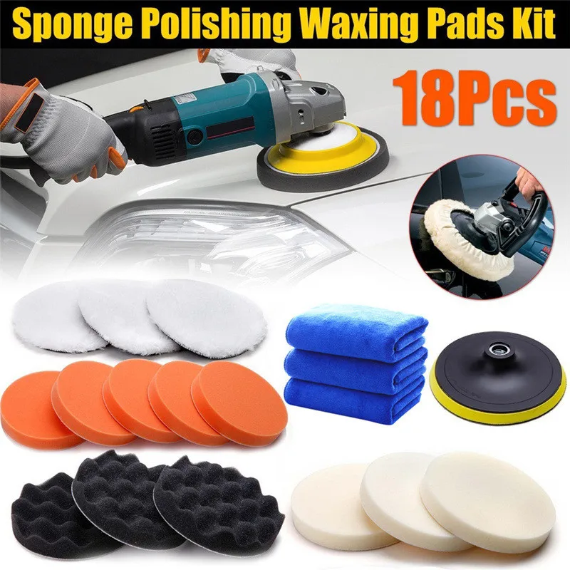 18 PCS/Set Car Polishing Sponge Pad Waxing Polishing Wheel Wool Ball Tool Buffer Car Polisher Set Auto Maintain Care with Towel
18 PCS/Set Car Polishing Sponge Pad Waxing Polishing Wheel Wool Ball Tool Buffer Car Polisher Set Auto Maintain Care with Towel