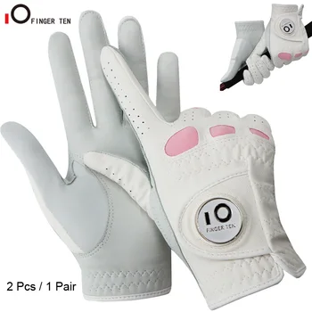 Pulseira de Prata ANENJER: Um Toque de Elegância para Homens e Mulheres 11 2 Pack or 1 Pair Cabretta Leather Womens Golf Gloves with Ball Marker Left Right Hand Extra Grip Ladies Sizes S M L XL