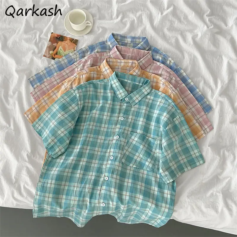 Short Sleeve Shirts Women Summer Vintage Plaid Loose Simple Daily Couple Harajuku 6 Colors Tops Leisure All-match Femme Students
Short Sleeve Shirts Women Summer Vintage Plaid Loose Simple Daily Couple Harajuku 6 Colors Tops Leisure All-match Femme Students