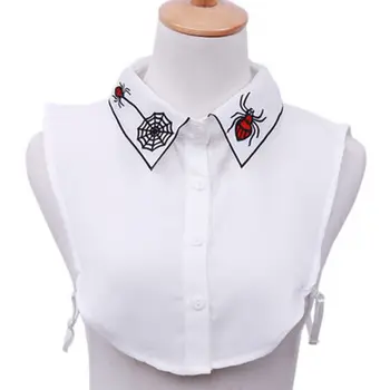Womens Chiffon Half Shirt Embroidery Spider Net Patterns Detachable Lapel False Fake Collar Button Down Decorative Party Blouse
Womens Chiffon Half Shirt Embroidery Spider Net Patterns Detachable Lapel False Fake Collar Button Down Decorative Party Blouse