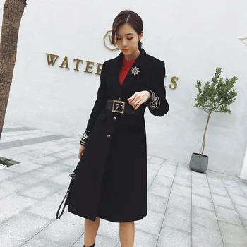New Sequin wool coat women s mid long temperament belt knee high winter wool coat women
New Sequin wool coat women s mid long temperament belt knee high winter wool coat women