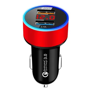 12V/24V Dual Ports QC 3.0 USB Car Fast Charger Cigarette Lighter Digital LED Voltmeter Power Adapter for Mobile Phone Tablet GPS
12V/24V Dual Ports QC 3.0 USB Car Fast Charger Cigarette Lighter Digital LED Voltmeter Power Adapter for Mobile Phone Tablet GPS
