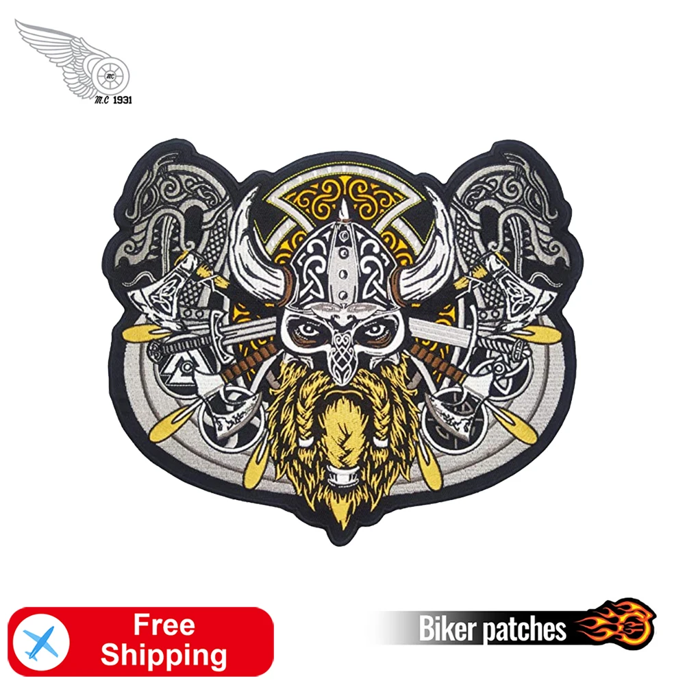 Viking War God Odin вышитые Пластыри для спины большие курток тактические военные Аппликации байкерские