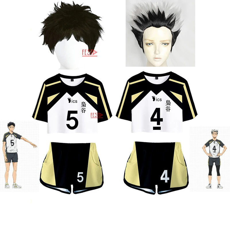 Haikyuu No.5 Косплей-Униформа акааси Keiji No.4 Bokuto Koutarou короткий парик фукуродани