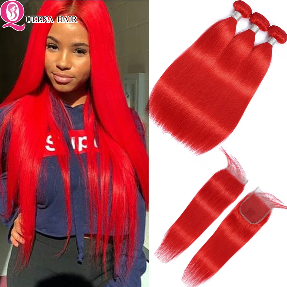 Queena Red Bundles With Closure Pre Colored Straight Bundles With Closure Brazilian Human Hair Weave Bundles With Closure Remy
Queena Red Bundles With Closure Pre Colored Straight Bundles With Closure Brazilian Human Hair Weave Bundles With Closure Remy