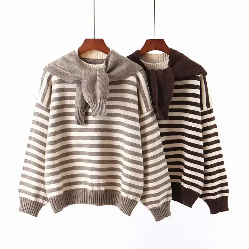 Women Clothes 2019 Autumn and Winter Clothes Women Detachable Hooded Striped Sweater Pullover Sweater Female Sweater Women
Women Clothes 2019 Autumn and Winter Clothes Women Detachable Hooded Striped Sweater Pullover Sweater Female Sweater Women