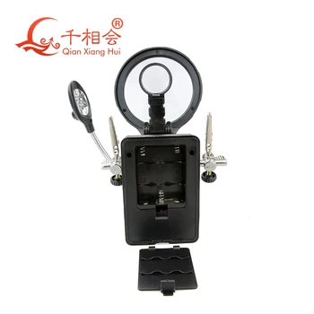 5 LED Auxiliary Clip Magnifier AC/DC Interchangeable with Soldering Stand & Two Magnifier(Silver) Practical Repair Tool
5 LED Auxiliary Clip Magnifier AC/DC Interchangeable with Soldering Stand & Two Magnifier(Silver) Practical Repair Tool
