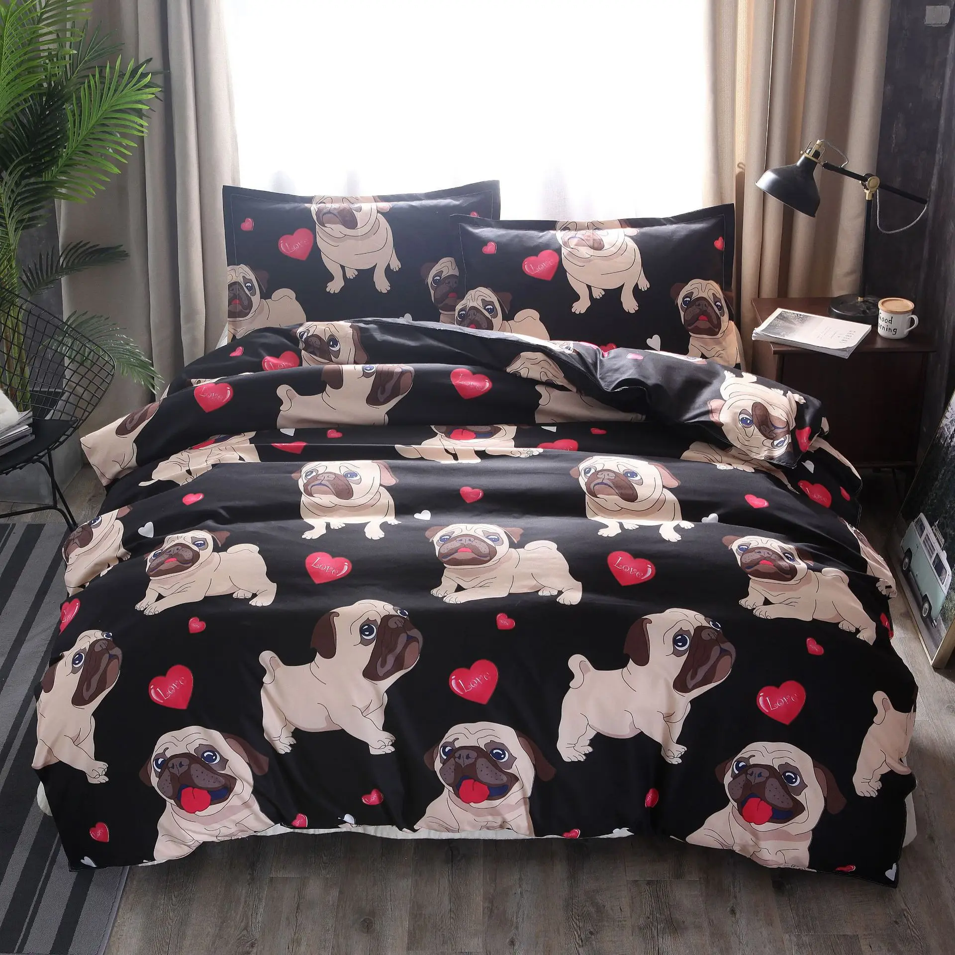 2/3pcs Fashion Cute Bulldog Bedding Set Cartoon King Queen Size Duvet Cover Pillowcase Set Sanding Soft Thickened Quilt Cover
2/3pcs Fashion Cute Bulldog Bedding Set Cartoon King Queen Size Duvet Cover Pillowcase Set Sanding Soft Thickened Quilt Cover