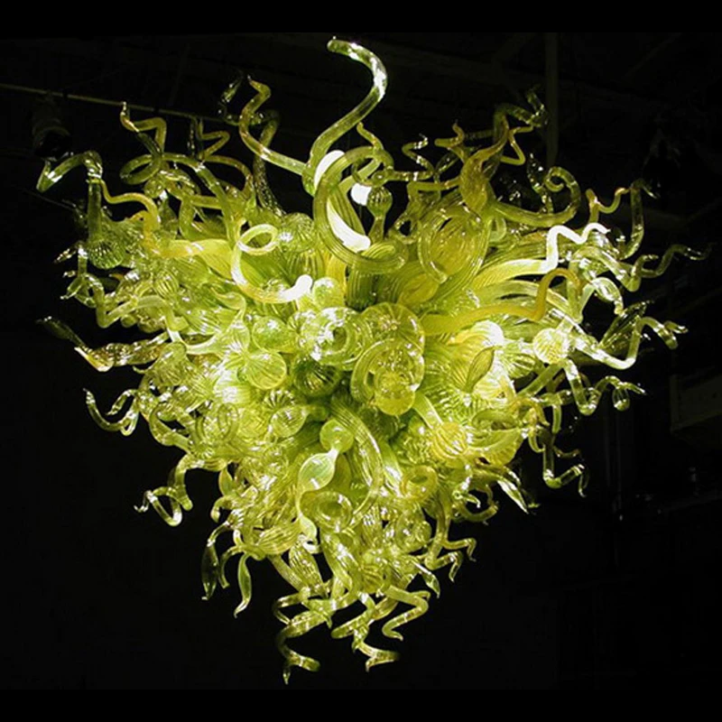 

Modern Chandeliers Pendant Lamp Green Chihuly Hand Blown Glass Chandelier Lighting for Living Room LED Lustre Light Fixtures